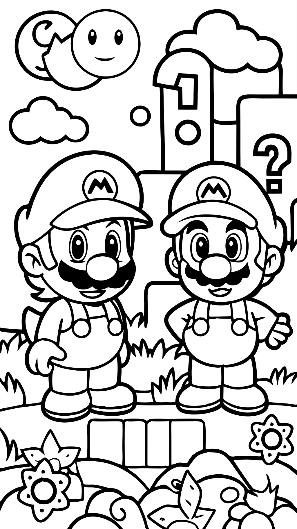 mario bros coloring pages free